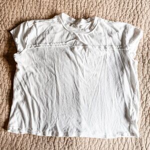 Free People White Short Sleeve Tee